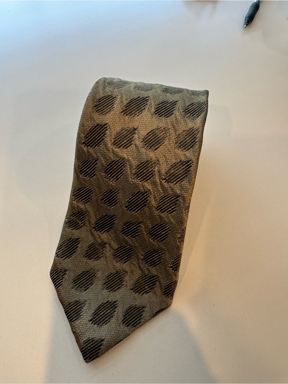 Men's Gold and black Textured Dot Tie